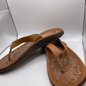 Olukai Panolo Women’s Brown Leather Sandals size 6